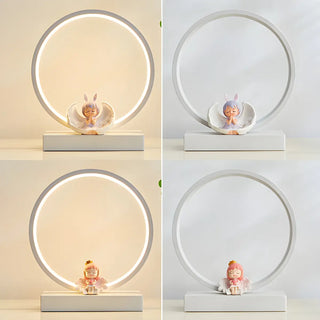 Simple Angel Design Circular LED  Night Table Lamp Zawala Image - 14