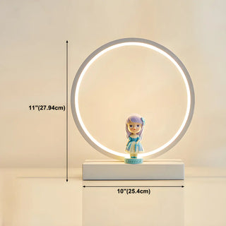 Simple Angel Design Circular LED  Night Table Lamp Zawala Image - 19