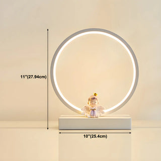 Simple Angel Design Circular LED  Night Table Lamp Zawala Image - 21