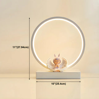 Simple Angel Design Circular LED  Night Table Lamp Zawala Image - 22