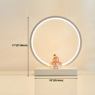Simple Angel Design Circular LED  Night Table Lamp Zawala Image - 23