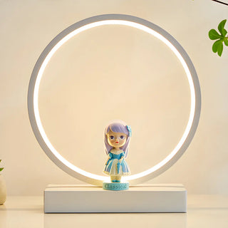 Simple Angel Design Circular LED  Night Table Lamp Zawala Image - 8