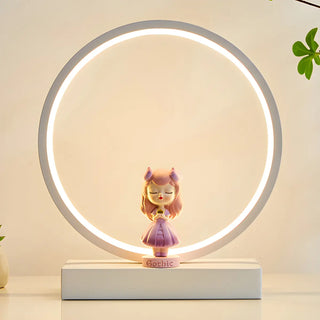 Simple Angel Design Circular LED  Night Table Lamp Zawala Image - 9
