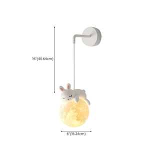 Children's Room Cute White Bear and Moon Wall Sconce Zawala #size