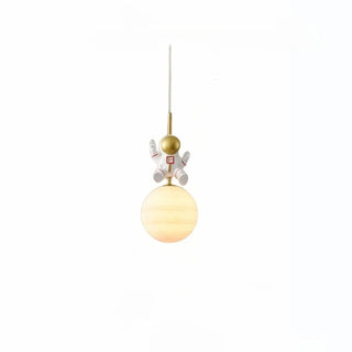ZOWALA - Kids 1 Light Gold Globe Metal Bedroom Pendant Light Image - 12