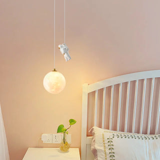 ZOWALA - Kids 1 Light Gold Globe Metal Bedroom Pendant Light Image - 4