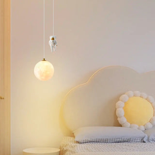 ZOWALA - Kids 1 Light Gold Globe Metal Bedroom Pendant Light Image - 5