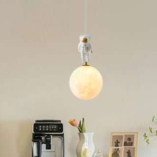 ZOWALA - Kids 1 Light Gold Globe Metal Bedroom Pendant Light Image - 6