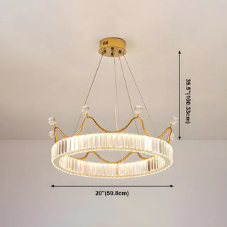 ZOWALA - Crown Crystal Ring Gold Adjustable Kids Room Chandelier #size