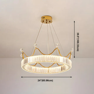 ZOWALA - Crown Crystal Ring Gold Adjustable Kids Room Chandelier Image - 17