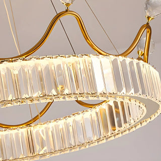 ZOWALA - Crown Crystal Ring Gold Adjustable Kids Room Chandelier Image - 5
