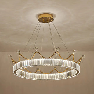 ZOWALA - Crown Crystal Ring Gold Adjustable Kids Room Chandelier Image - 10