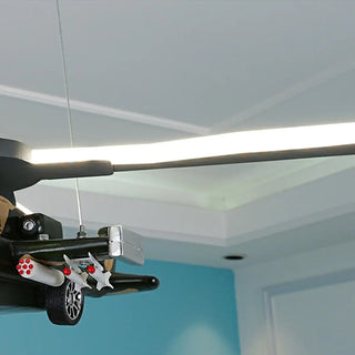 ZOWALA - Helicopter Resin Kids Room Green 5-Light Chandelier Image - 10