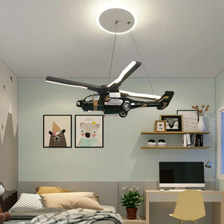 ZOWALA - Helicopter Resin Kids Room Green 5-Light Chandelier Image - 2
