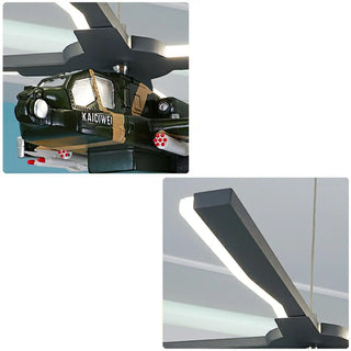 ZOWALA - Helicopter Resin Kids Room Green 5-Light Chandelier Image - 8