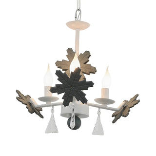 ZOWALA - Snowflake Candle Crystal Metal Kids Room Grey Chandelier Image - 11