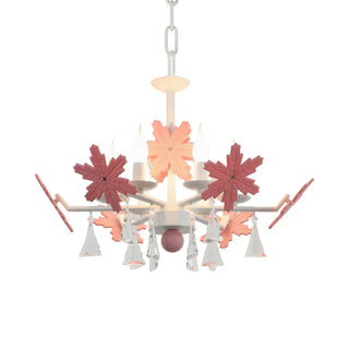 ZOWALA - Snowflake Candle Crystal Metal Kids Room Grey Chandelier Image - 28