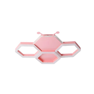 ZOWALA - Kids Room Bee Honeycomb LED Large Flush Mount Light Image - 8