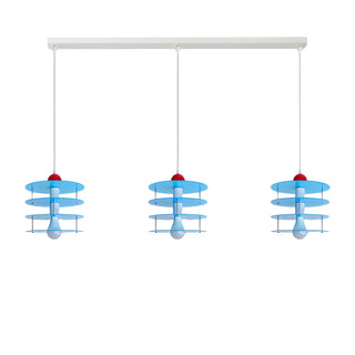 ZOWALA - Playful Layered Disc Acrylic Blue Kids Room Pendant Light Image - 11