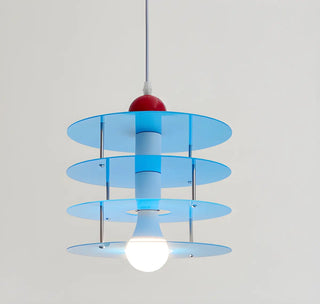 ZOWALA - Playful Layered Disc Acrylic Blue Kids Room Pendant Light Image - 12
