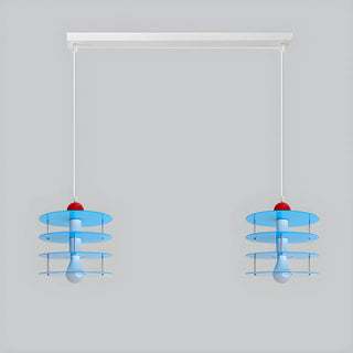 ZOWALA - Playful Layered Disc Acrylic Blue Kids Room Pendant Light Image - 7