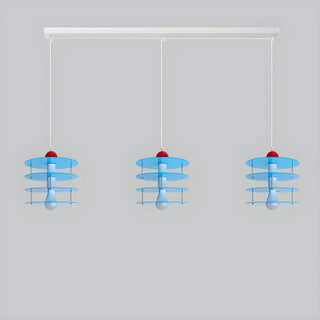 ZOWALA - Playful Layered Disc Acrylic Blue Kids Room Pendant Light Image - 9
