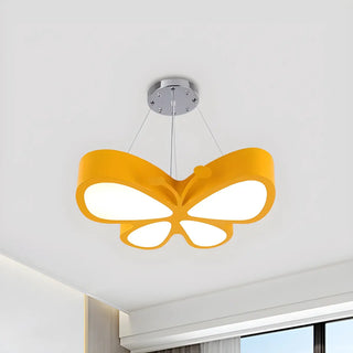 ZOWALA - Butterfly Acrylic Kids Room Yellow Medium LED Chandelier Image - 1