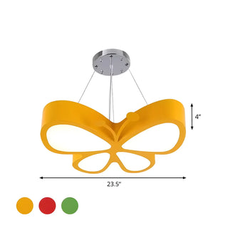 ZOWALA - Butterfly Acrylic Kids Room Yellow Medium LED Chandelier #size