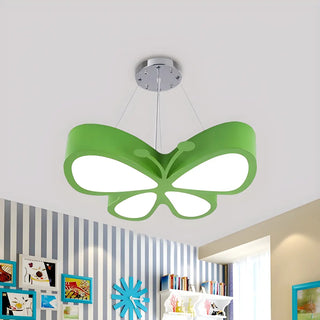 ZOWALA - Butterfly Acrylic Kids Room Yellow Medium LED Chandelier Image - 2