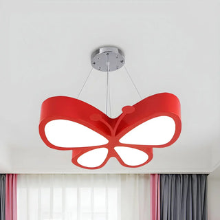 ZOWALA - Butterfly Acrylic Kids Room Yellow Medium LED Chandelier Image - 3