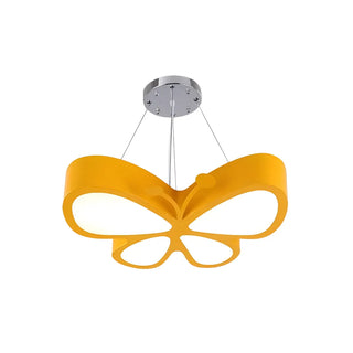 ZOWALA - Butterfly Acrylic Kids Room Yellow Medium LED Chandelier Image - 5