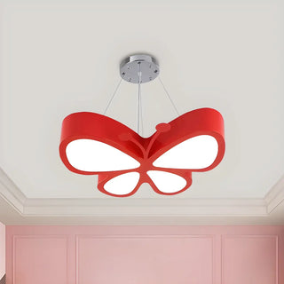 ZOWALA - Butterfly Acrylic Kids Room Yellow Medium LED Chandelier Image - 7