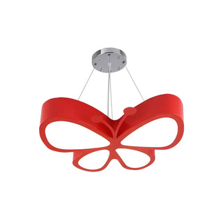 ZOWALA - Butterfly Acrylic Kids Room Yellow Medium LED Chandelier Image - 8
