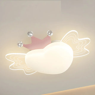 Kids Adorable Pink Airplane Resin LED Flush Mount Light Zawala Image - 6