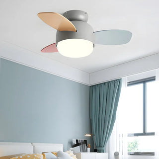 Kids Room Mini Colorful 3 Blade Ceiling Fan With Light Zawala Image - 2