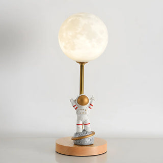 Chic Moon Globe Wooden Bedside Lamp with Rocker Switch Zawala Image - 12