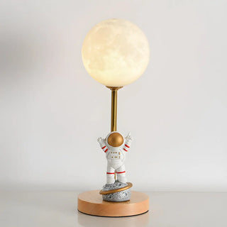 Chic Moon Globe Wooden Bedside Lamp with Rocker Switch Zawala Image - 13