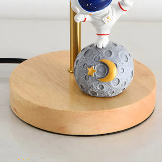 Chic Moon Globe Wooden Bedside Lamp with Rocker Switch Zawala Image - 14