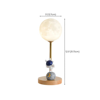 Chic Moon Globe Wooden Bedside Lamp with Rocker Switch Zawala Image - 19