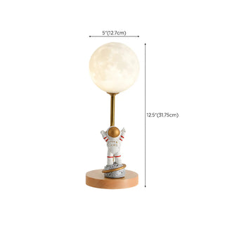Chic Moon Globe Wooden Bedside Lamp with Rocker Switch Zawala Image - 20
