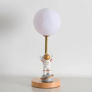 Chic Moon Globe Wooden Bedside Lamp with Rocker Switch Zawala Image - 9