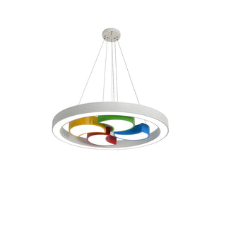 ZOWALA - Circle Colorful Windmill LED Acrylic Kids Room Chandelier Image - 10