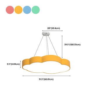 ZOWALA - Modern Cloud Pendant Light for Kids Room, Colorful Image - 15