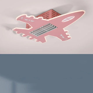 KIds Room Airplane Remote Dimming Flush Mount Fan Light Zawala Image - 18