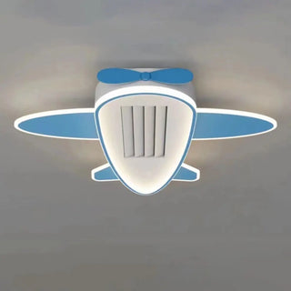 KIds Room Airplane Remote Dimming Flush Mount Fan Light Zawala Image - 8