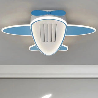 KIds Room Airplane Remote Dimming Flush Mount Fan Light Zawala Image - 21