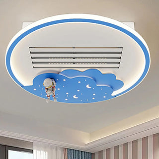 KIds Room Airplane Remote Dimming Flush Mount Fan Light Zawala Image - 23