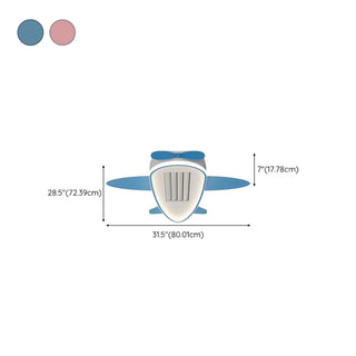 KIds Room Airplane Remote Dimming Flush Mount Fan Light Zawala Image - 27