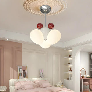 ZOWALA - Pink Crown Metal 3-Light Mini Kids Room Chandelier Image - 4