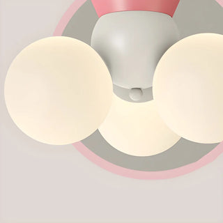 ZOWALA - Pink Crown Metal 3-Light Mini Kids Room Chandelier Image - 8